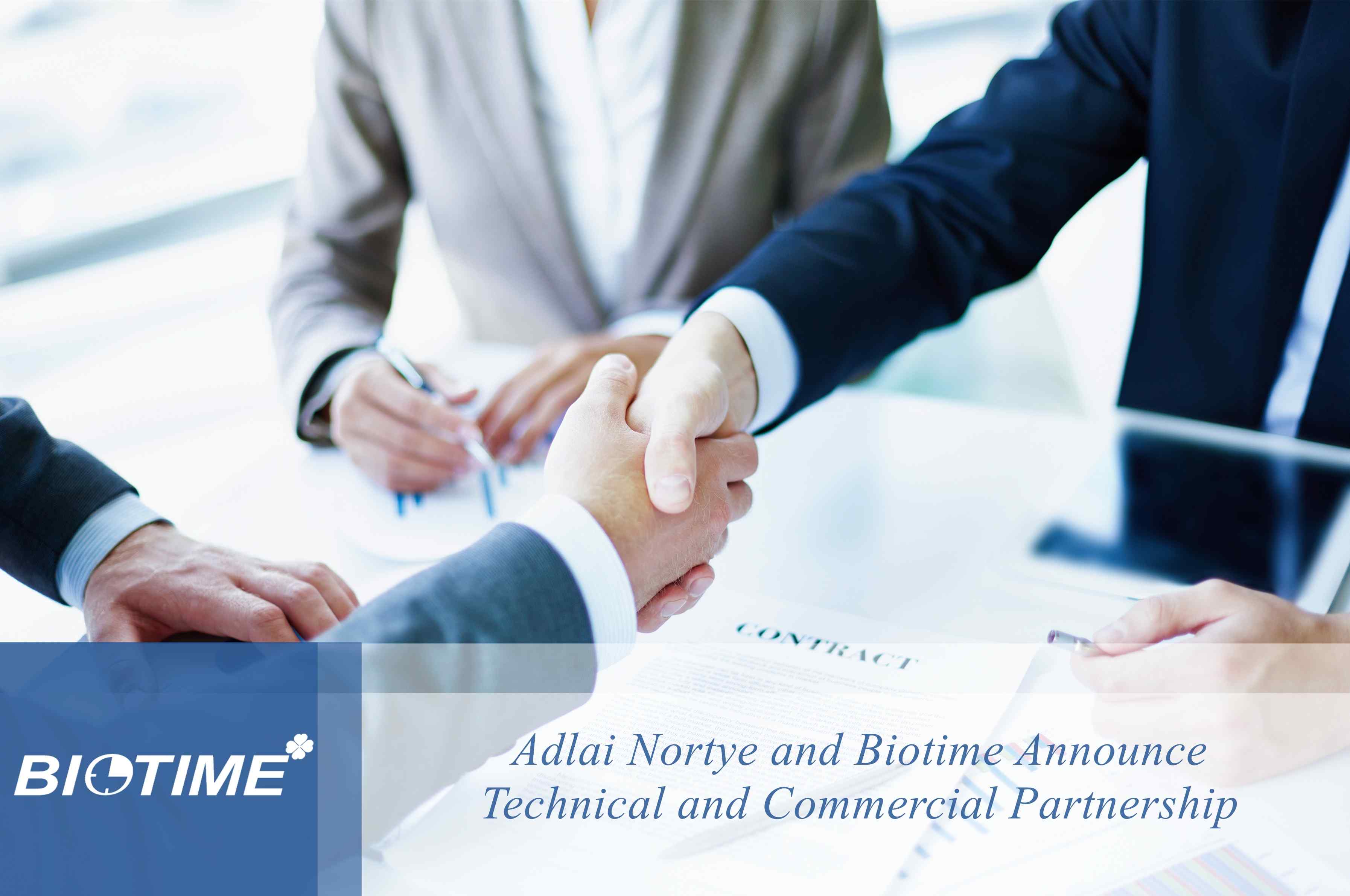 Adlai Nortye e Biotime anunciam parceria técnica e comercial